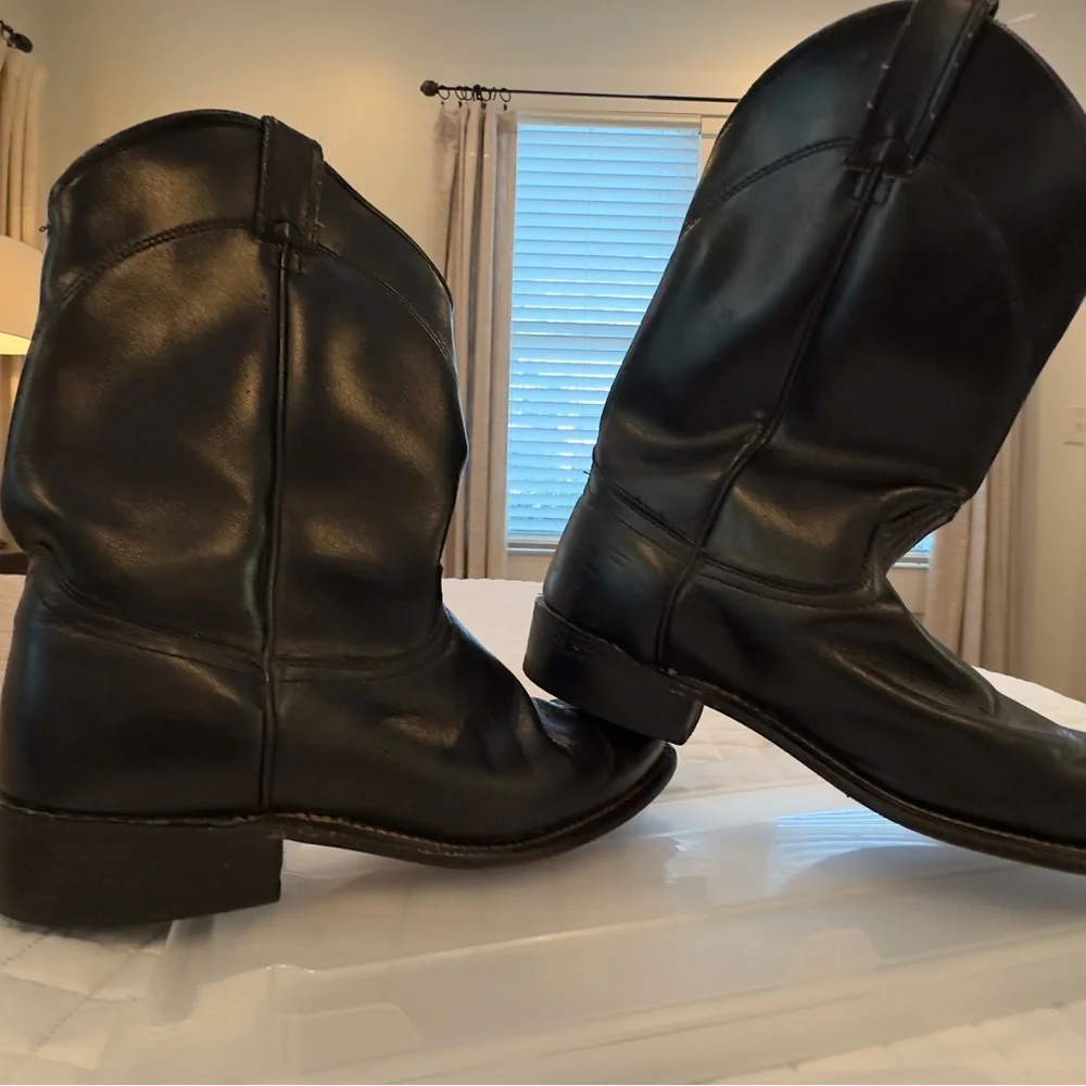 Laredo Black Leather Boots - Picture 1 of 4